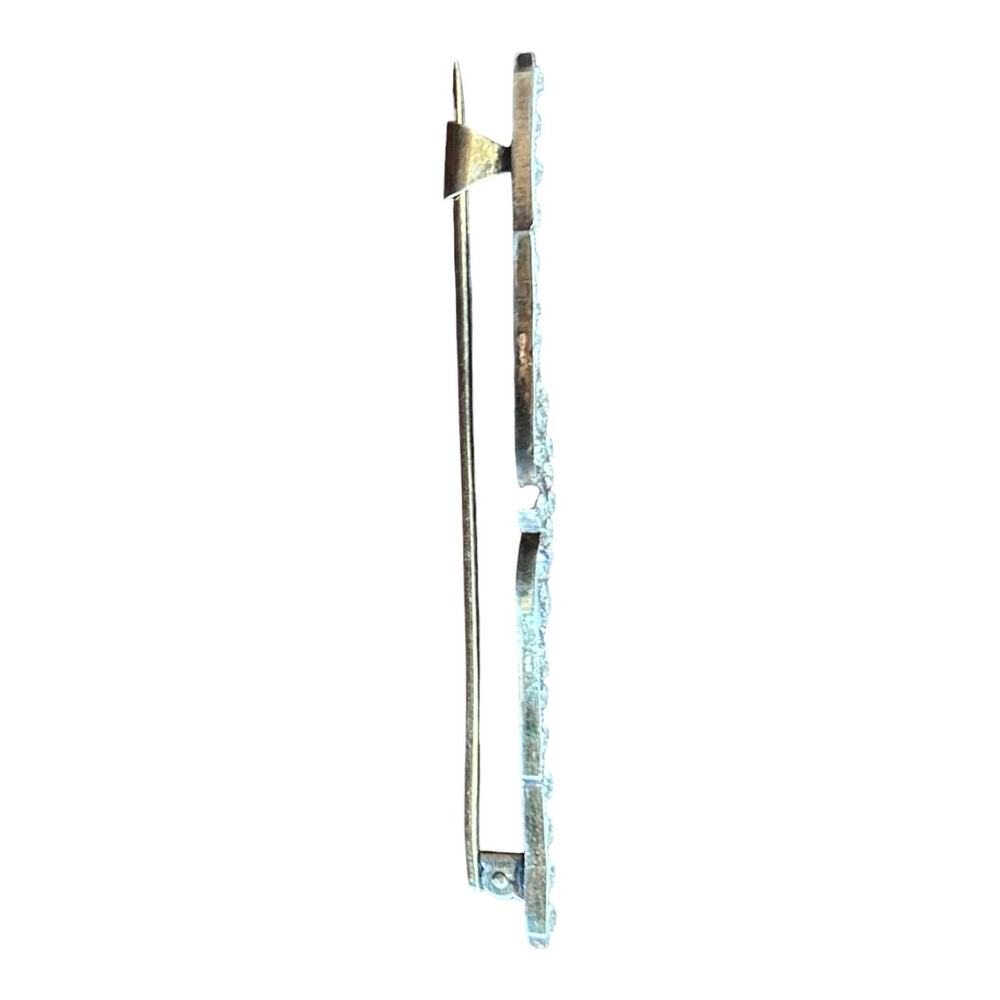 Art Deco Sterling Sterling Silver Bar Brooch
Paste Stones 3” Vintage Pin - Picture 11 of 11
